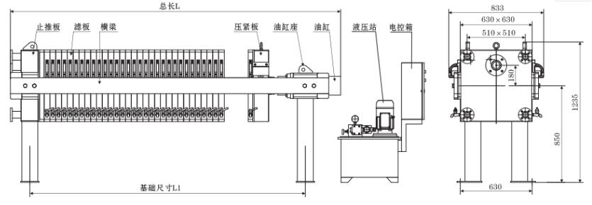 廂式壓濾機(jī)結(jié)構(gòu)圖